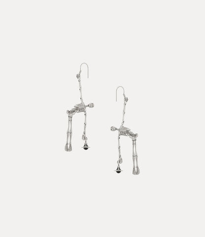 Vivienne Westwood Skeleton Earrings - Platinum/Black