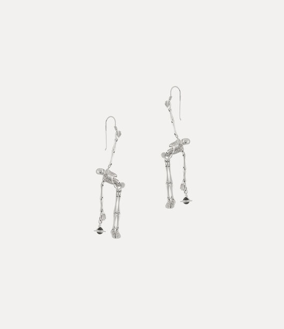 Vivienne Westwood Skeleton Earrings - Platinum/Black