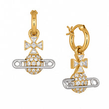 Vivienne Westwood HECTORINA HOOP EARRINGS - GOLD / PLATINUM / WHITE CZ