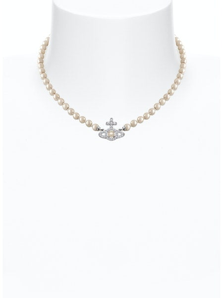 Vivienne Westwood Olympia Pearl Necklace - Platinum/White