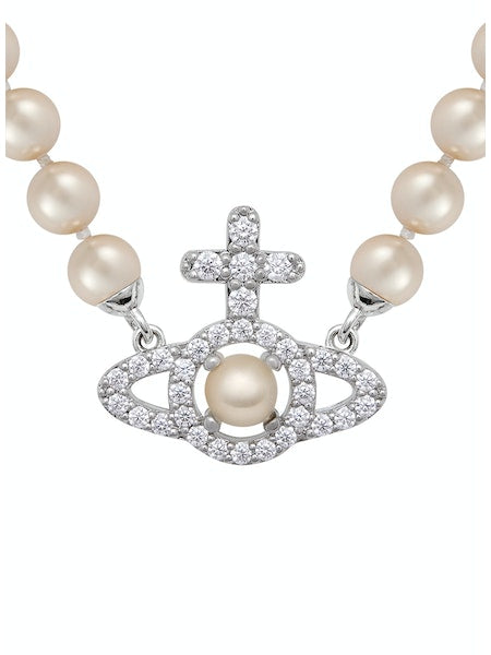 ★Vivienne Westwood★ Olympia Pearl Necklace Platinum White Vivienne Westwood Olympia Pearl Necklace White - Autograph