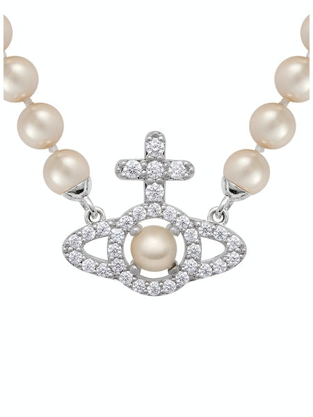 Vivienne Westwood Olympia Pearl Necklace - Platinum/White