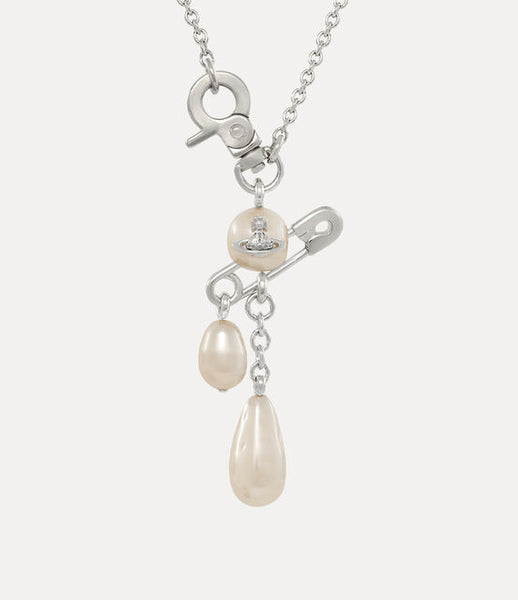 Vivienne Westwood Claude Small Necklace - Platinum Creamrose Pearl