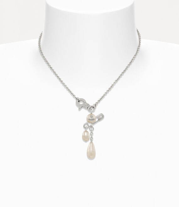 Vivienne Westwood Claude Small Necklace Platinum / Creamrose
