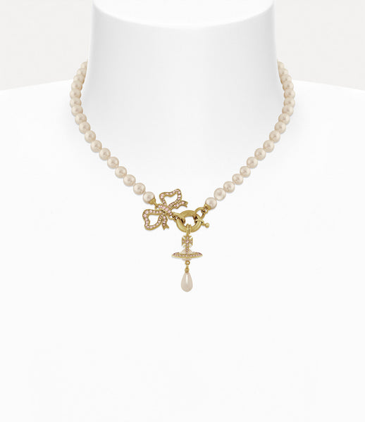 Vivienne Westwood Rigoberta Pearl Necklace Gold Aurore Boreale