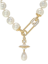 Vivienne Westwood LUCRECE LARGE PEARL NECKLACE - GOLD / WHITE CZ