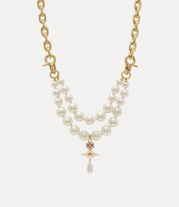 Vivienne Westwood AIDA NECKLACE - GOLD / CREAMROSE