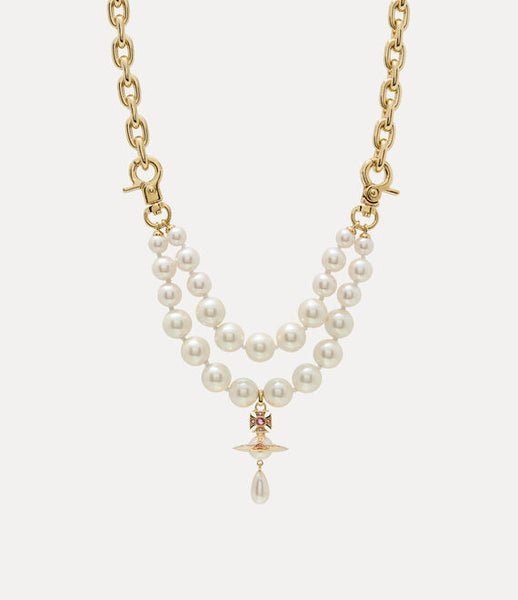 Vivienne Westwood AIDA NECKLACE - GOLD / CREAMROSE