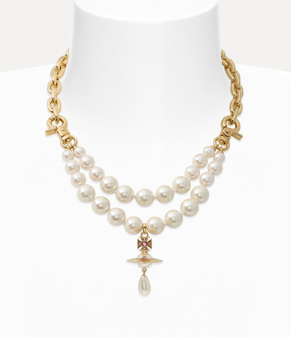Vivienne Westwood AIDA NECKLACE - GOLD / CREAMROSE