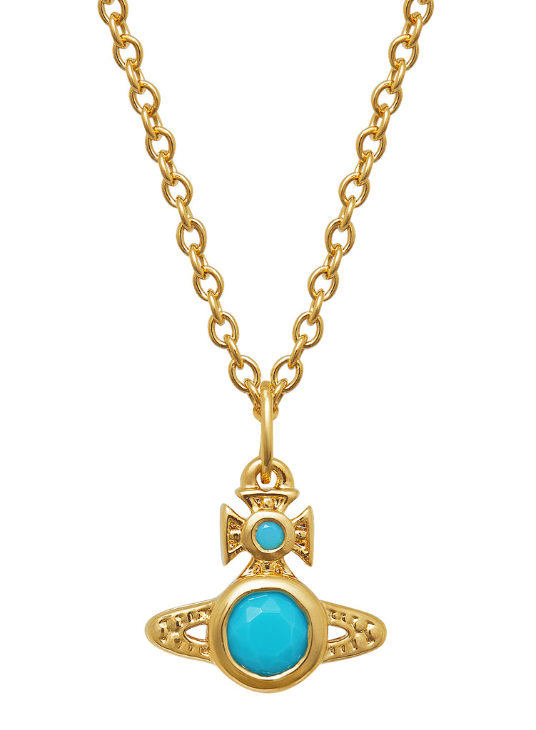 SS24 Vivienne Westwood London Orb Pendant - Gold/Turquoise