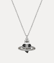 Vivienne Westwood NEW DIAMANTE HEART PENDANT - Platinum/Black