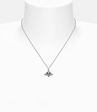 Vivienne Westwood NEW DIAMANTE HEART PENDANT - Platinum/Black