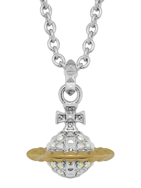Vivienne Westwood Mayfair small orb pendant SS26-RHODIUM / GOLD / CRYSTAL AB