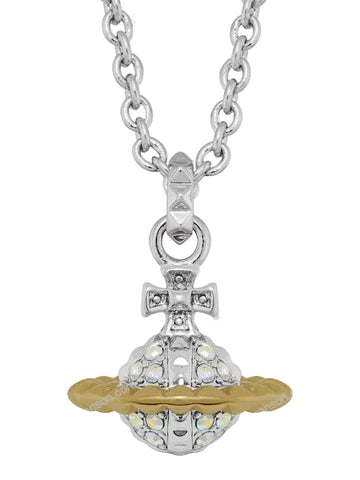 Vivienne Westwood Mayfair small orb pendant SS26-RHODIUM / GOLD / CRYSTAL AB