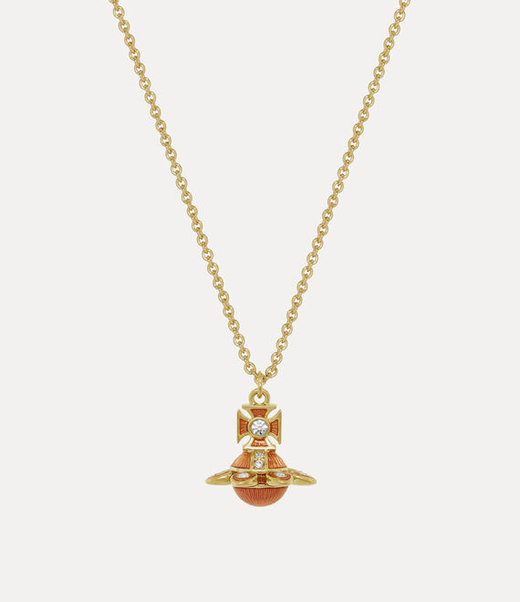 Vivienne Westwood Capucine pendant SS26-gold / white crystal / fuchsia