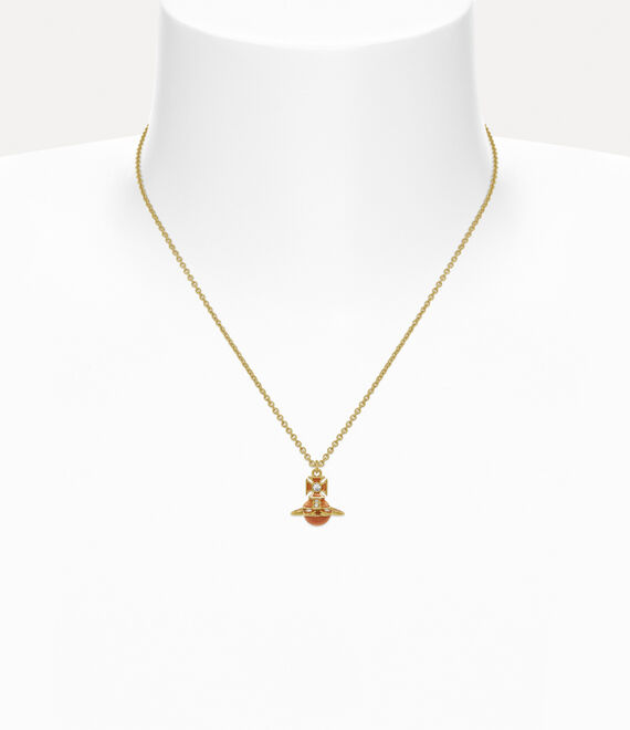Vivienne Westwood Capucine pendant SS26-gold / white crystal / fuchsia
