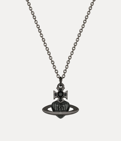 Vivienne Westwood MAN. FABIANNO PENDANT - RUTHENIUM / TRANSPARENT BLACK