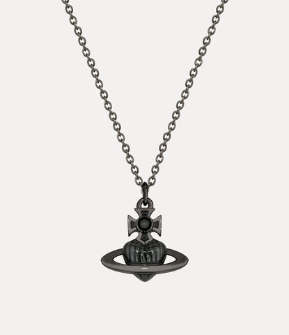 Vivienne Westwood MAN. FABIANNO PENDANT - RUTHENIUM / TRANSPARENT BLACK