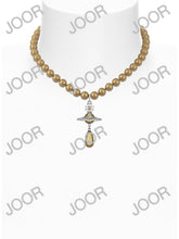 Vivienne Westwood One Row Pearl Drop Choker Platinum / Crystal Bronze Pearl / Gold