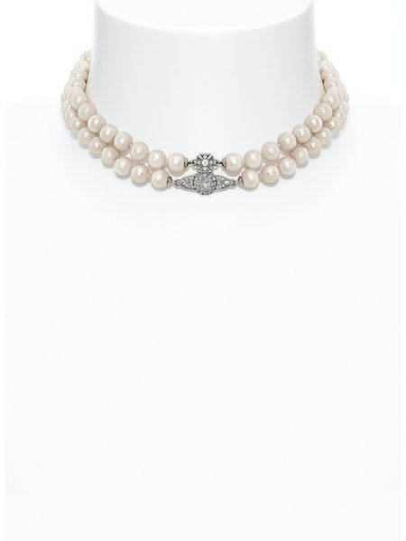 Vivienne Westwood Graziella Pearl Choker - Platinum/Creamrose Pearl