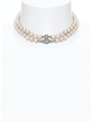 Vivienne Westwood Graziella Pearl Choker - Platinum/Creamrose Pearl