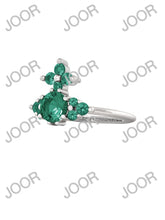 Vivienne Westwood FEODORITA RING - PLATINUM / MINT GREEN CZ