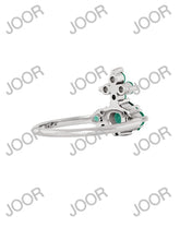 Vivienne Westwood FEODORITA RING - PLATINUM / MINT GREEN CZ