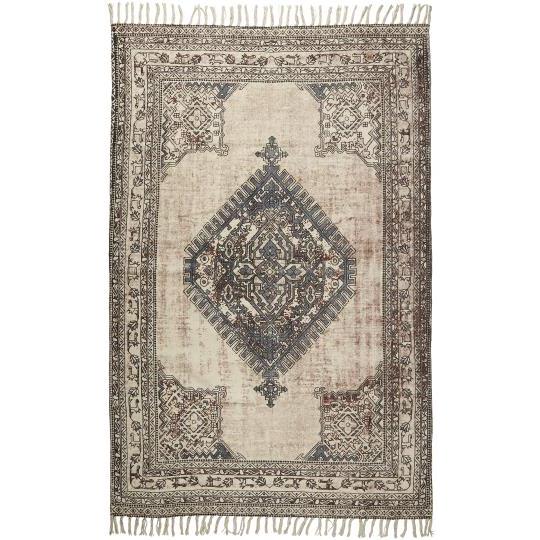 IB Handwoven Rug Brown and Dusty Blue