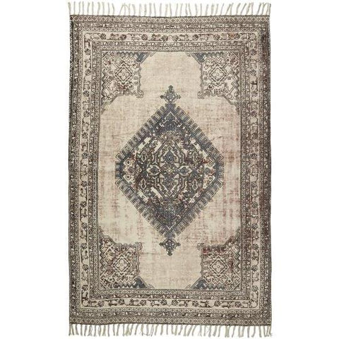 IB Handwoven Rug Brown and Dusty Blue