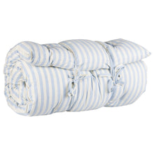 IB Mattress w dusty blue and white thin stripes