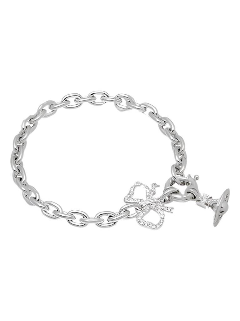 Vivienne Westwood RIGOBERTA CHAIN BRACELET - PLATINUM / WHITE