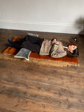 Lyla Linen / Velvet floor mattress 70 x 175cm Rust / Natural w'cotton filling