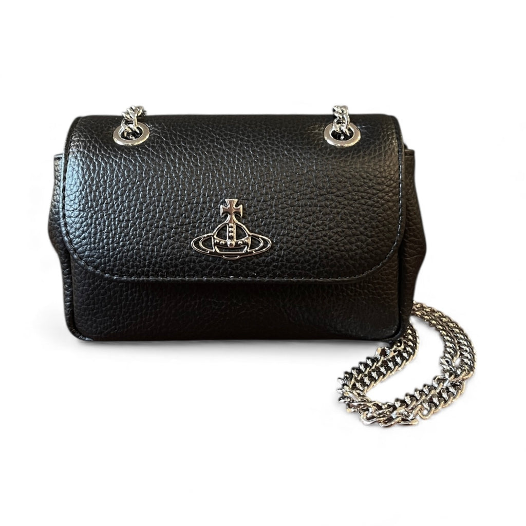 Vivienne Westwood PU Grain Small Purse with silver Chain