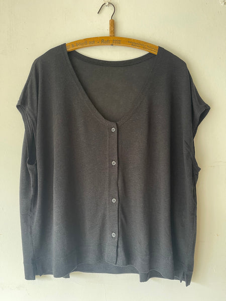 MAMA B SS25 Lucente Cardigan Nero