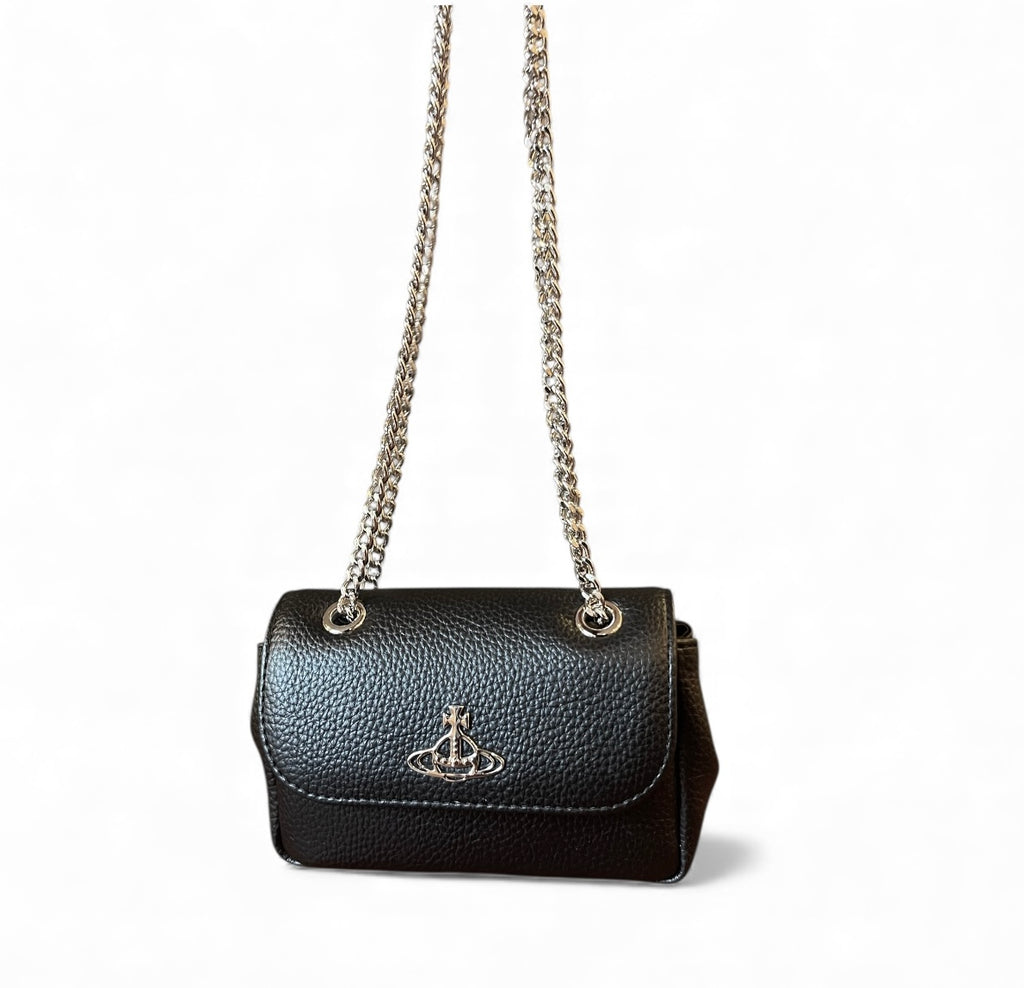 Vivienne Westwood PU Grain Small Purse with silver Chain