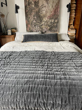 Maitri: Stonewashed Velvet quilt- CHARCOAL