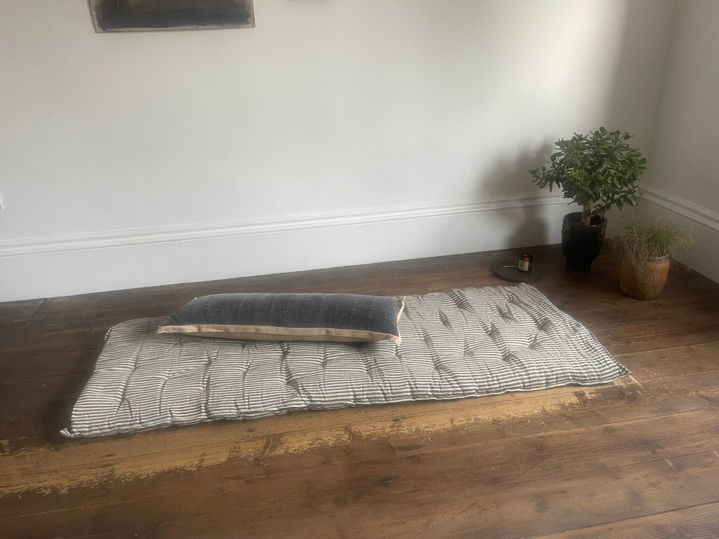 Maitri: Recycled Cream and Black stripes mattress