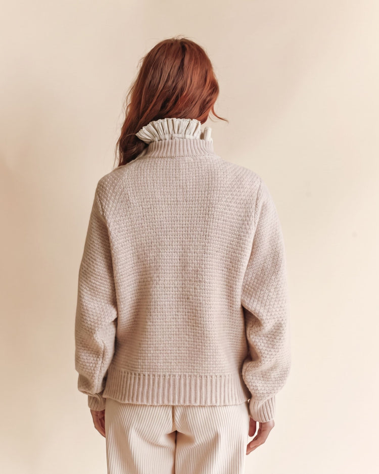 AW26 PULL Beige Irish sweater in merino wool