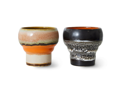 HKliving 70s ceramics: lungo mugs, basalt (individual)