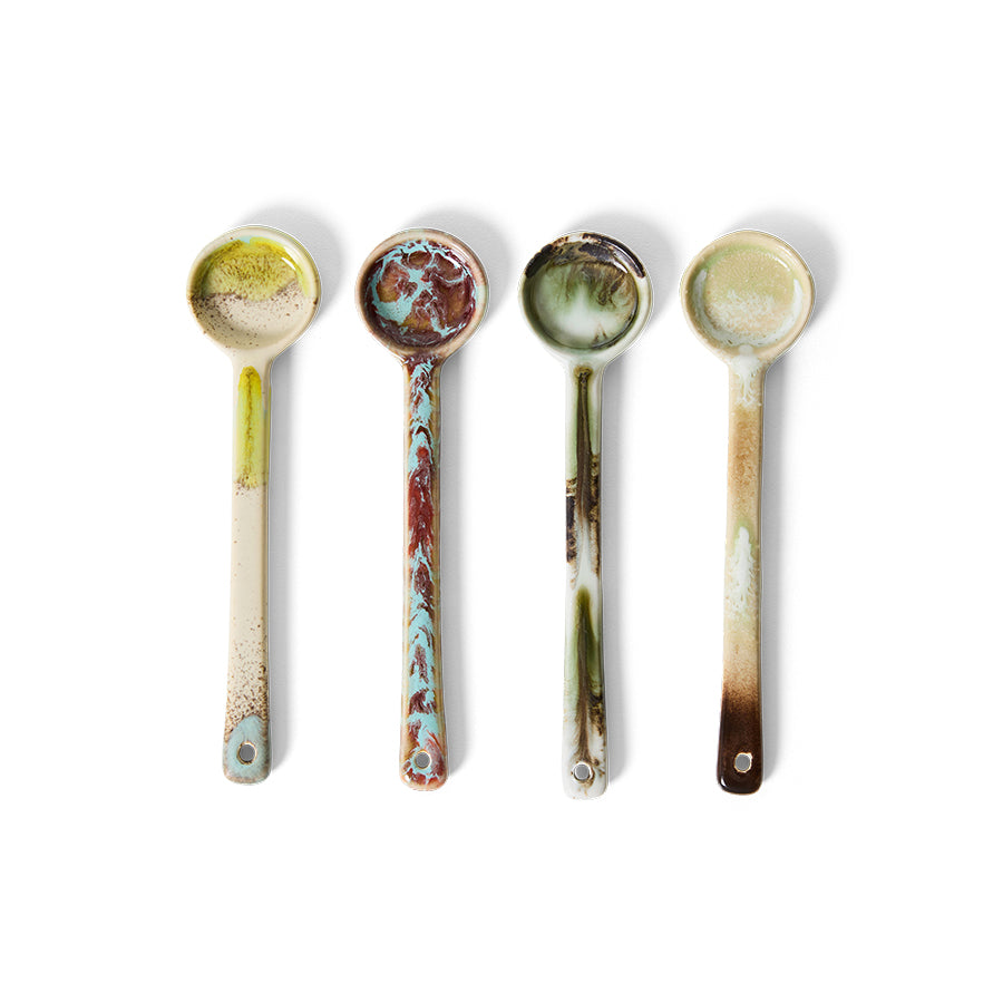 HKLiving 70s ceramics: M spoons, blend (set of 4)
