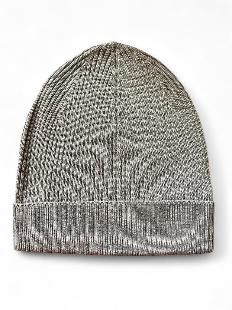RICK OWENS SS25 HOLLYWOOD WOOL RIBBED BEANIE IN DUST