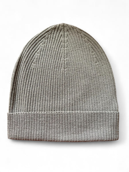 RICK OWENS SS25 HOLLYWOOD WOOL RIBBED BEANIE IN DUST