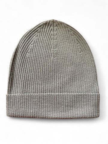 RICK OWENS SS25 HOLLYWOOD WOOL RIBBED BEANIE IN DUST