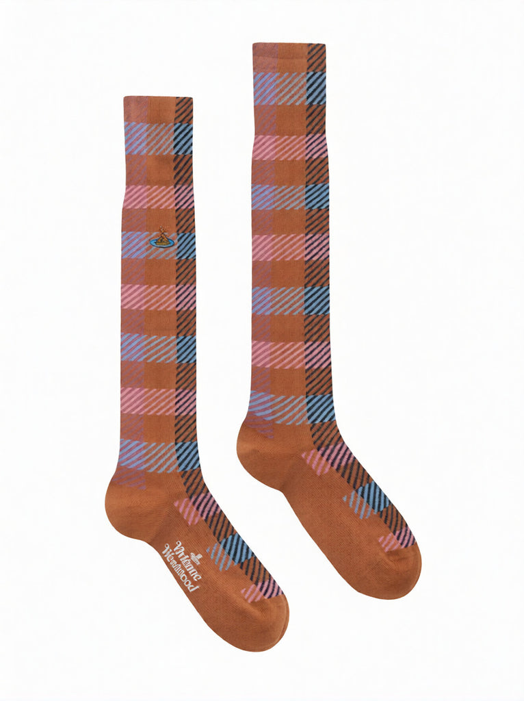 Vivienne Westwood Check High Sock rust