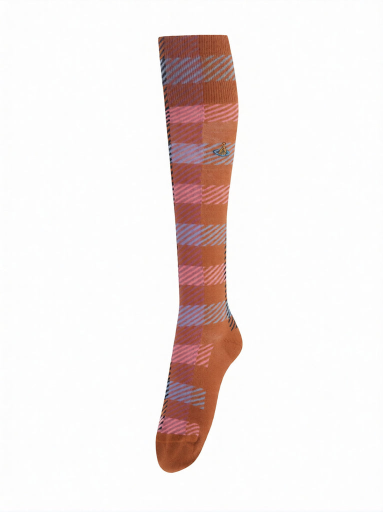 Vivienne Westwood Check High Sock rust