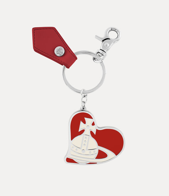 Vivienne Westwood Smooth Leather Injected Orb Heart Keyring