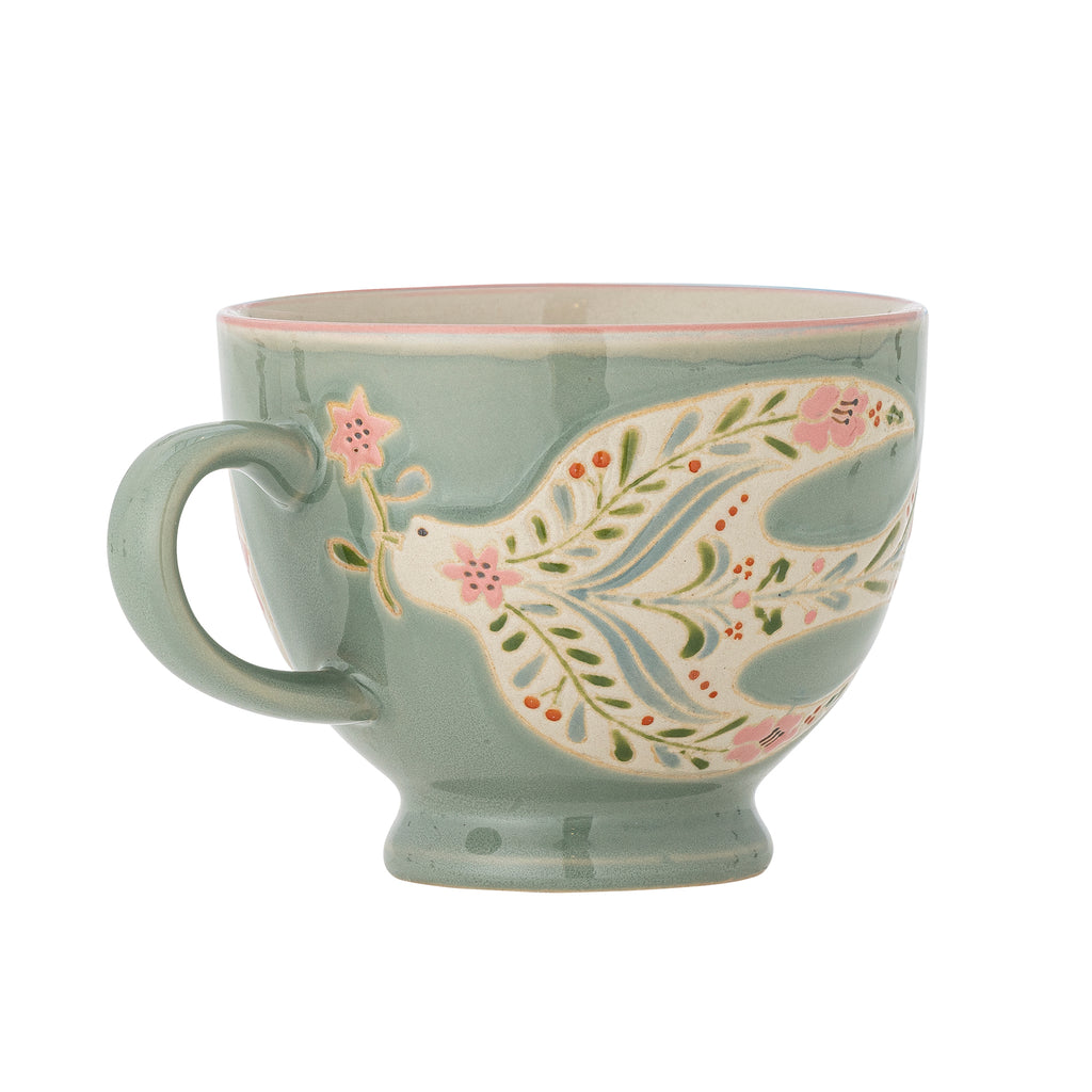 Rosalynde Mug, Green, Stoneware sold individually