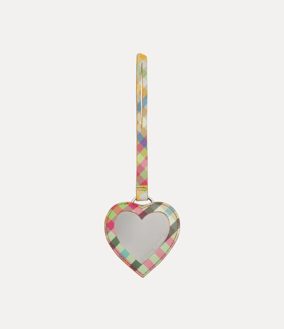 Vivienne Westwood wool heart mirror charm Heather Check