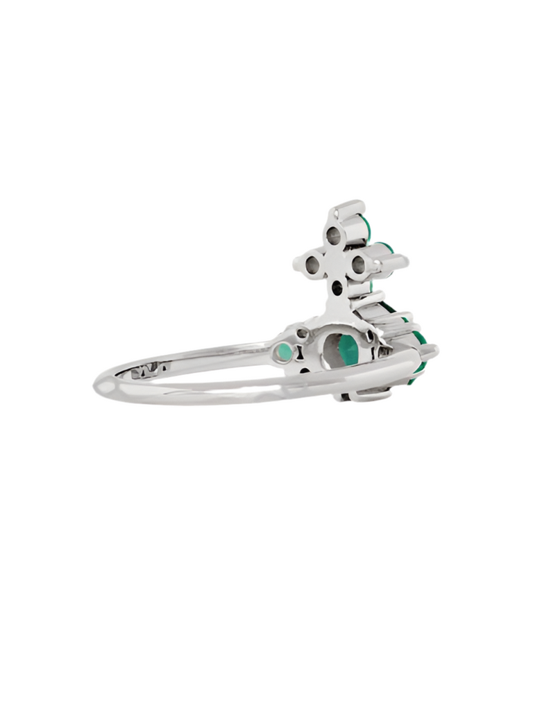 Vivienne Westwood FEODORITA RING - PLATINUM / MINT GREEN CZ