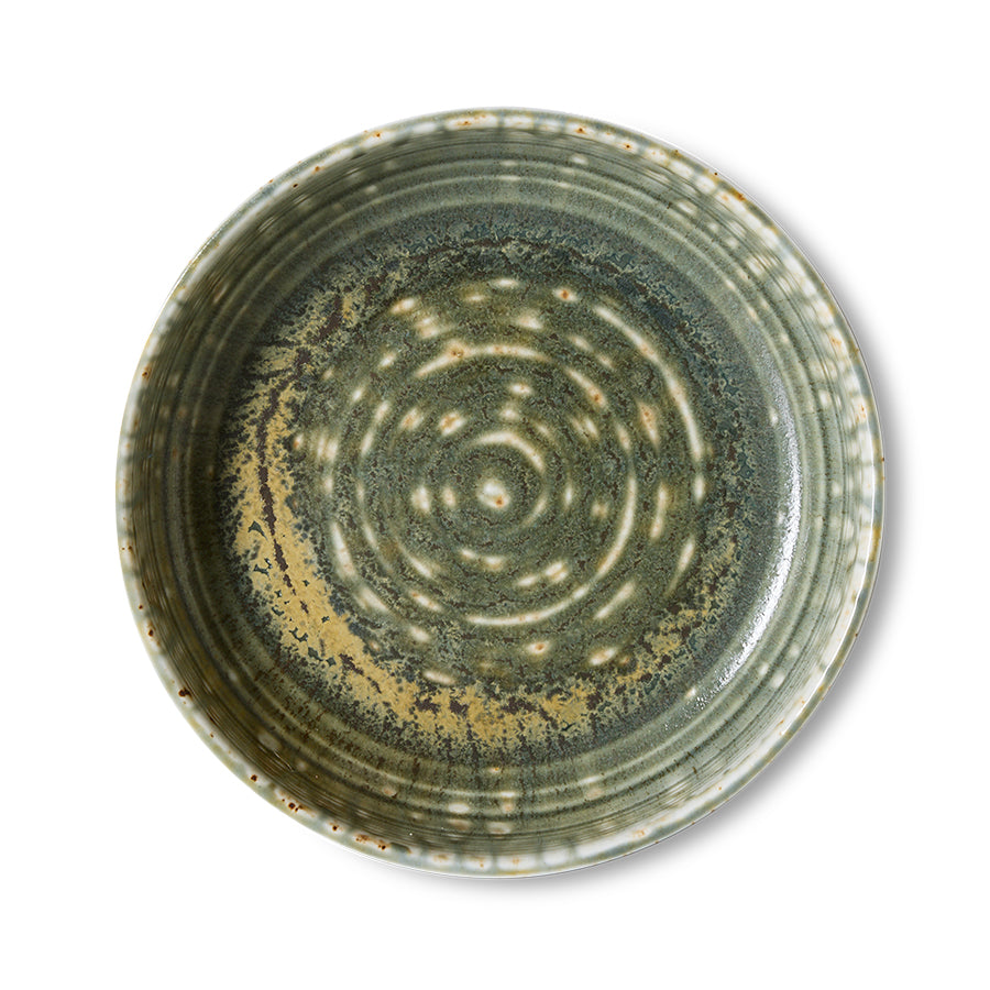 HKLiving Chef ceramics: deep plate M, rustic green